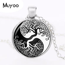 Load image into Gallery viewer, Yin Yang Pendant of Cabochon Jewelry Zen Symbol Statement Necklace Long Sweater Chain Tai Neckless HZ1