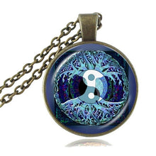 Load image into Gallery viewer, Yin Yang Pendant of Cabochon Jewelry Zen Symbol Statement Necklace Long Sweater Chain Tai Neckless HZ1