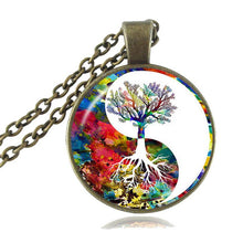 Load image into Gallery viewer, Yin Yang Pendant of Cabochon Jewelry Zen Symbol Statement Necklace Long Sweater Chain Tai Neckless HZ1