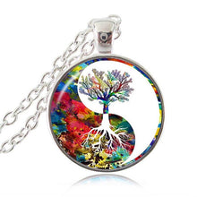 Load image into Gallery viewer, Yin Yang Pendant of Cabochon Jewelry Zen Symbol Statement Necklace Long Sweater Chain Tai Neckless HZ1