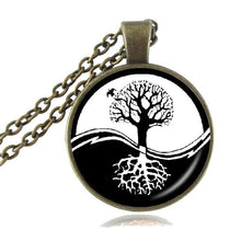 Load image into Gallery viewer, Yin Yang Pendant of Cabochon Jewelry Zen Symbol Statement Necklace Long Sweater Chain Tai Neckless HZ1