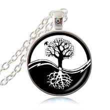 Load image into Gallery viewer, Yin Yang Pendant of Cabochon Jewelry Zen Symbol Statement Necklace Long Sweater Chain Tai Neckless HZ1