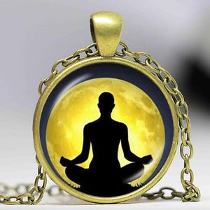 yoga necklaces pendants bronze chain Hinduism