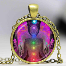 Load image into Gallery viewer, yoga necklaces pendants bronze chain Hinduism
