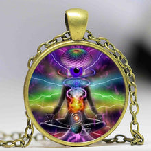 Load image into Gallery viewer, yoga necklaces pendants bronze chain Hinduism
