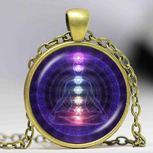 Load image into Gallery viewer, yoga necklaces pendants bronze chain Hinduism
