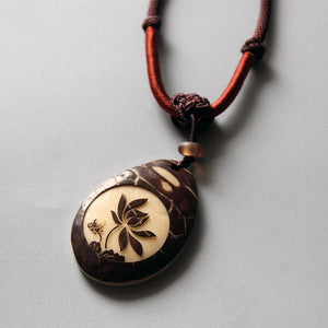 Chinese Traditional Necklace With Handcarved Tagua